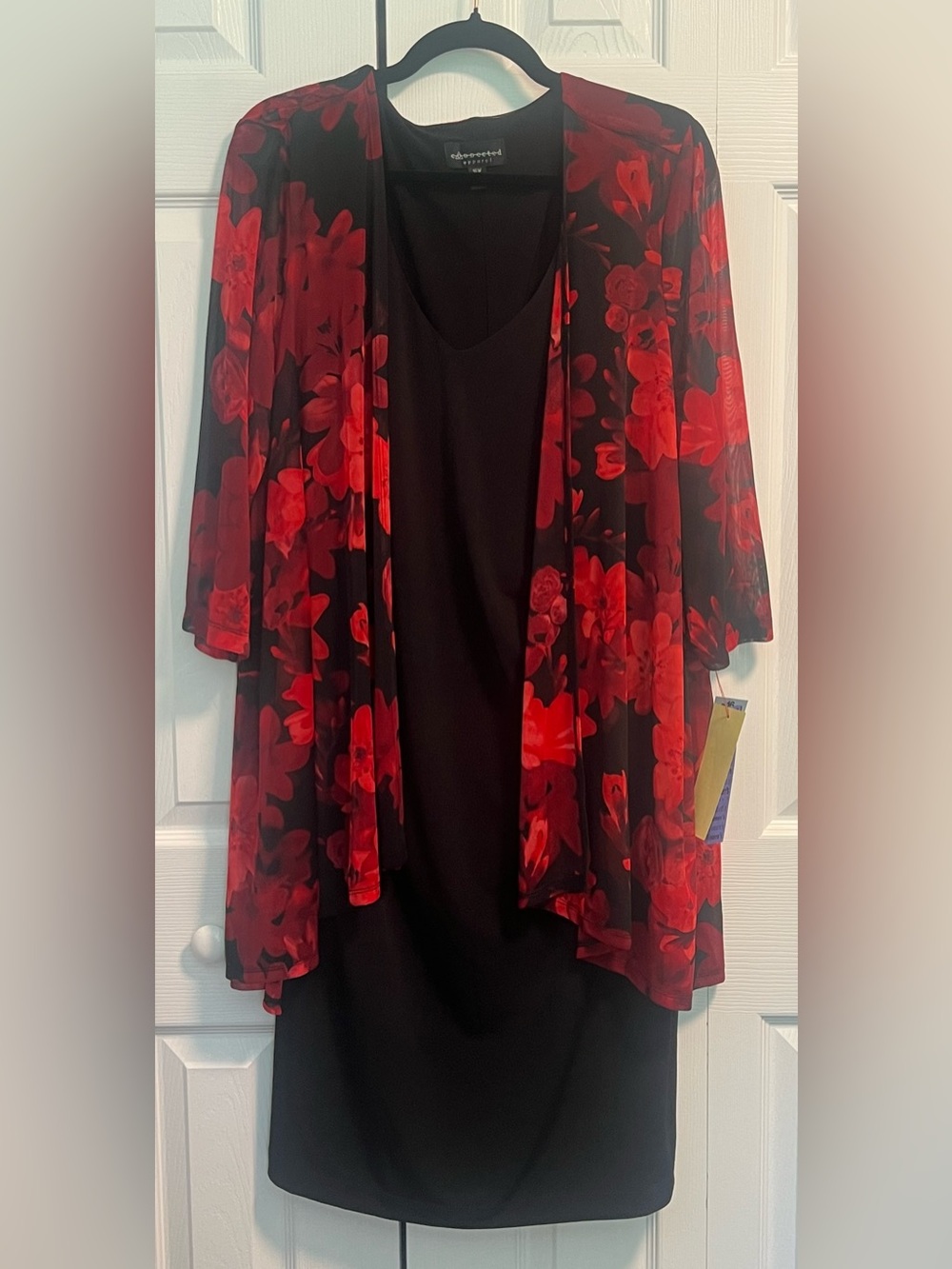 Connected Apparel 2-Piece Mock Jacket Dress Set